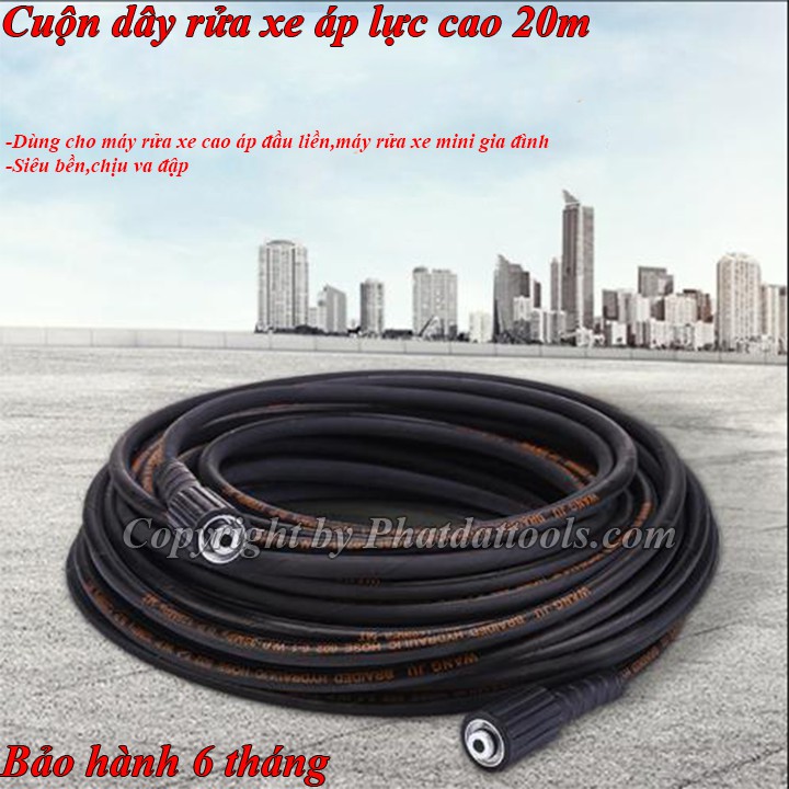 Dây rửa xe cao áp 20m đen 22x22