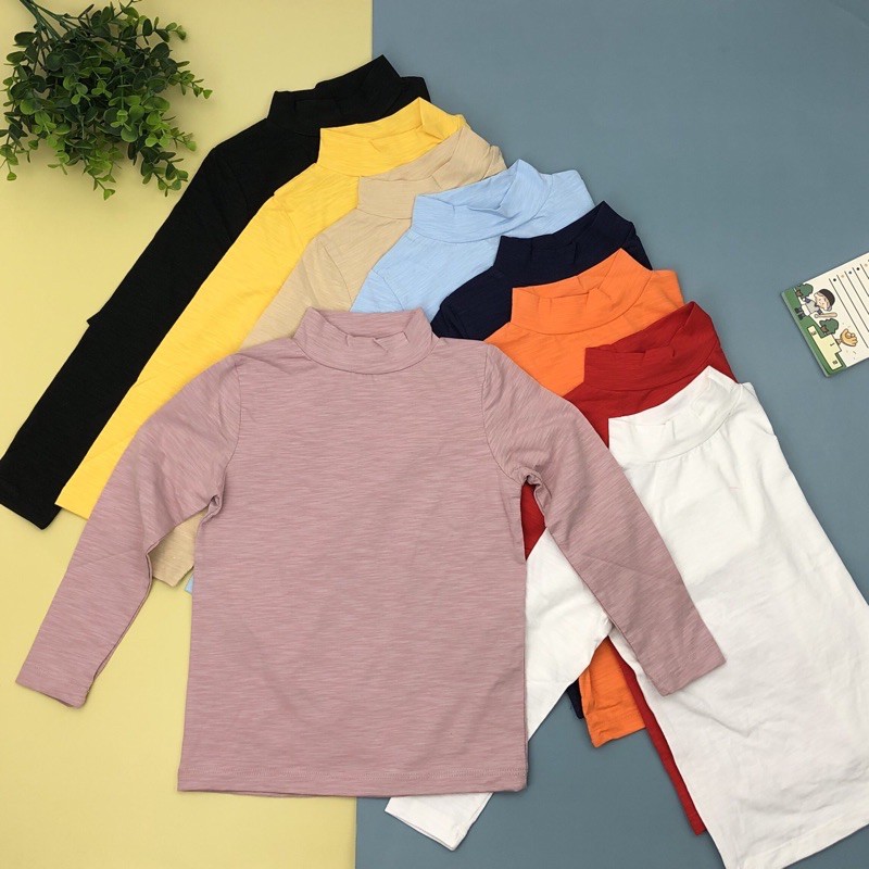 LITIBABY  Áo cổ 3 phân giữ nhiệt cotton LITIBABY cho bé trai bé gái