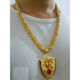 Dây chuyền rồng cuộn mặt rồng vàng