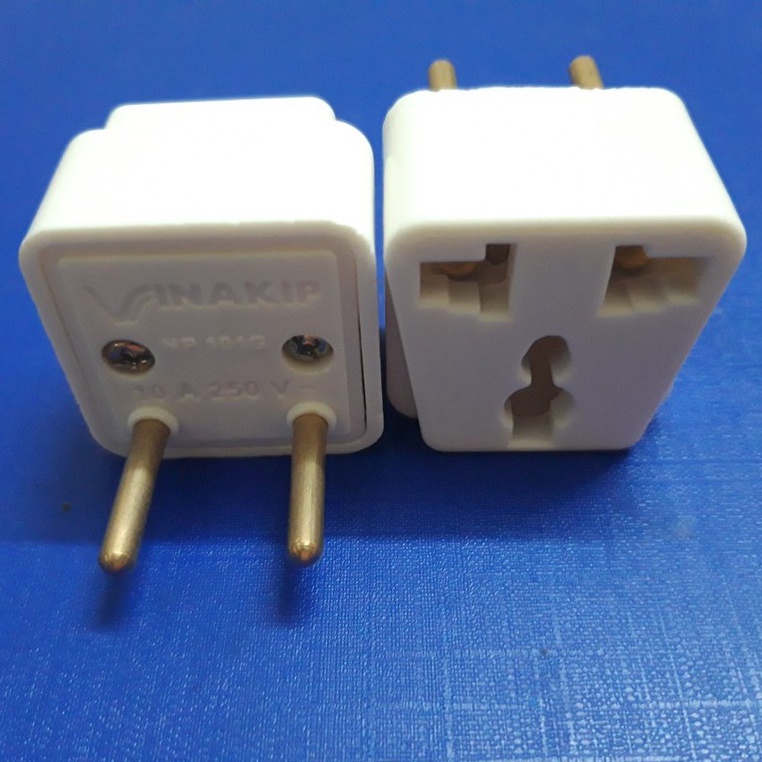 Phích cắm chuyển từ 3 chấu sang 2 chấu Vinakip