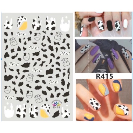 sticker bò trang trí nail