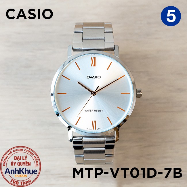 Đồng hồ nam dây kim loại Casio chính hãng Anh Khuê MTP-VT01 Series (40mm)