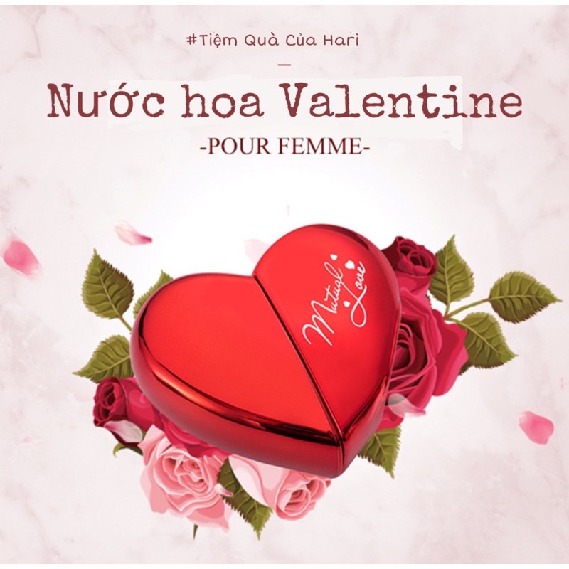 Quà Tặng Valentine - Quà Tặng 8/3 Lọ Nước Hoa Trái Tim Mutual Love 50ml HOT 2021