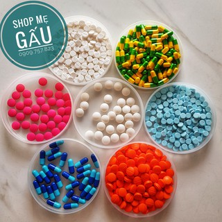 Viên kích trắng nhiều màu