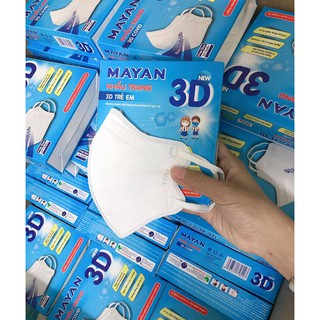 Khẩu trang 3D Mask Kids Mayan 5 lớp cho bé 3 tuổi - 12 tuổi - Hộp 10 cái