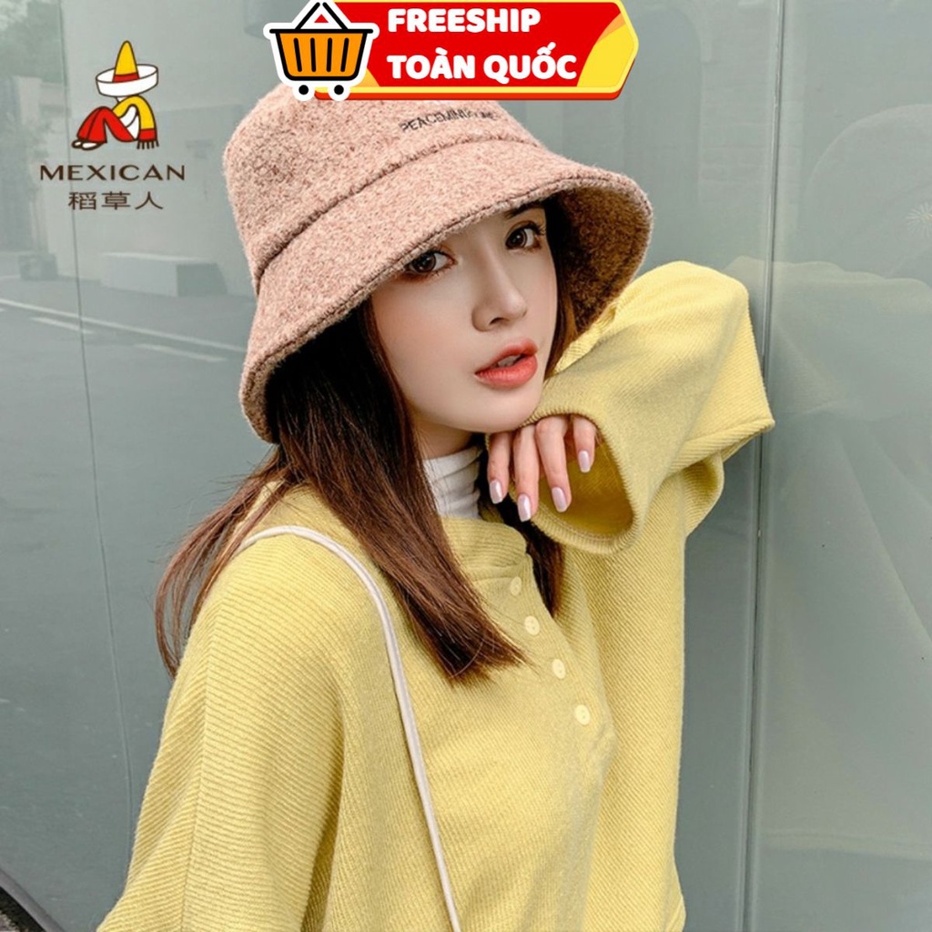PVN19197 Mũ dạ nữ thêu hoa cúc cho nữ T2 .