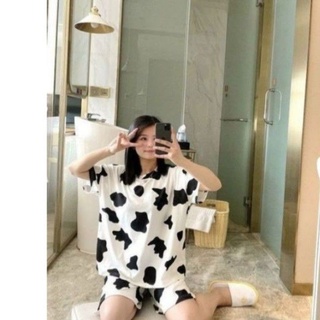 Bộ quần áo bò sữa hot Trend 2021 cho nam và nữ