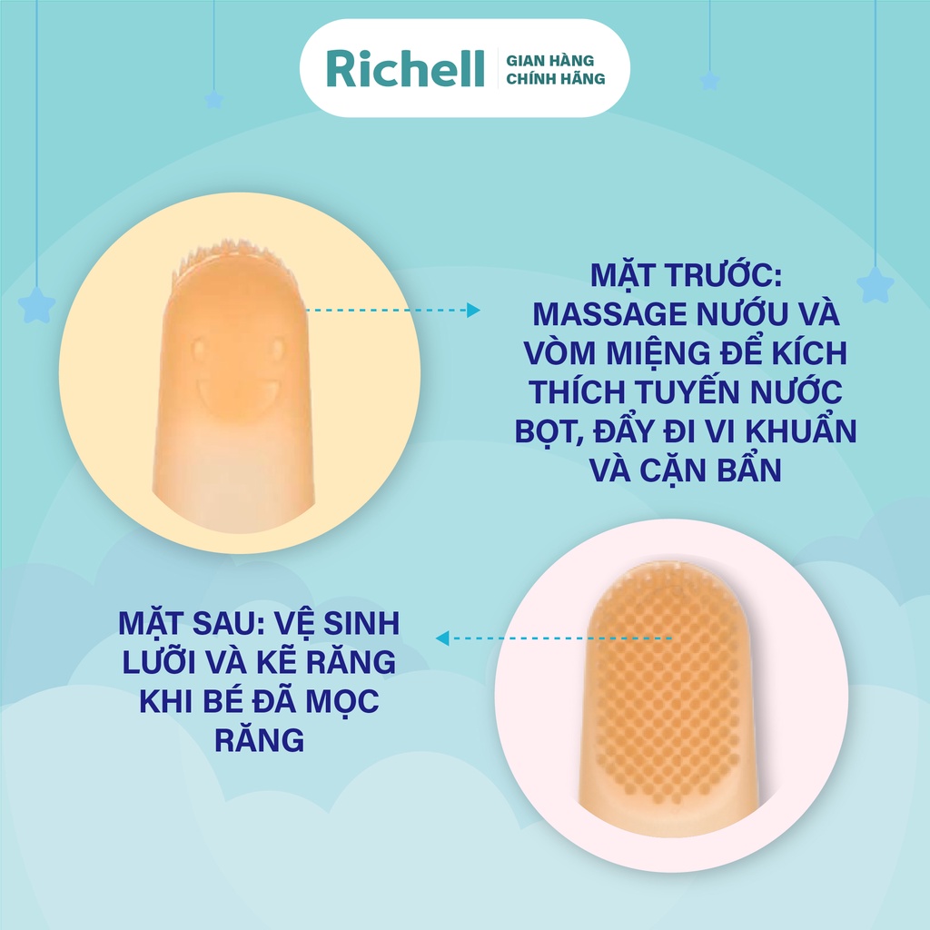 Rơ lưỡi silicone vệ sinh miệng cho bé Richell Nhật Bản | Baby