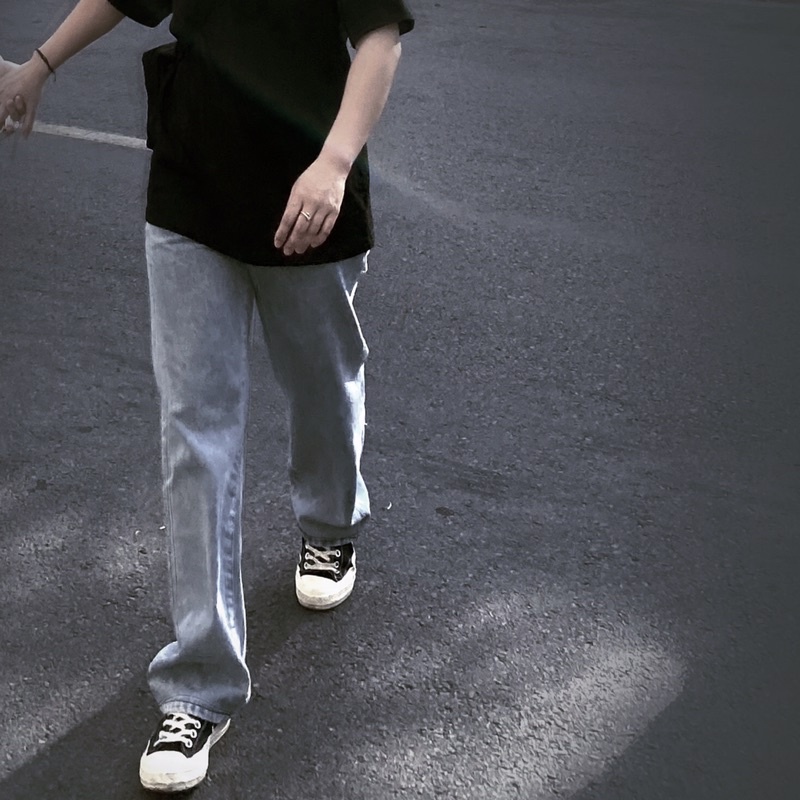 QUẦN JEANS SUÔNG ỐNG RỘNG_XANH - COMFORT JEANS'S KN