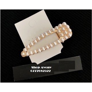Kẹp tóc mỏ vịt đính hạt trai - 3