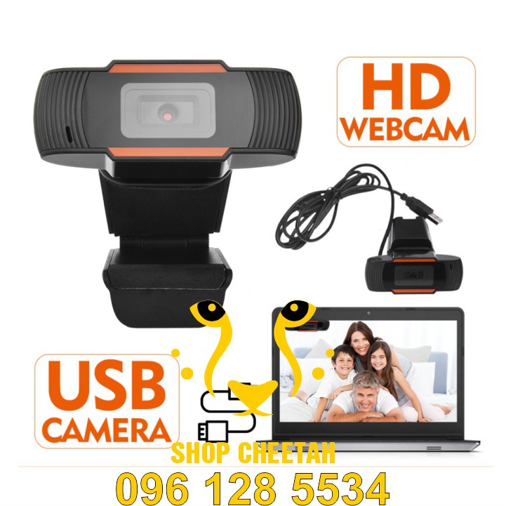 Webcam kẹp HD 720P siêu nét – Có mic và đèn led hỗ trợ học trực tuyến – Đế kẹp màn hình cố định tiện lợi – BH 12 tháng