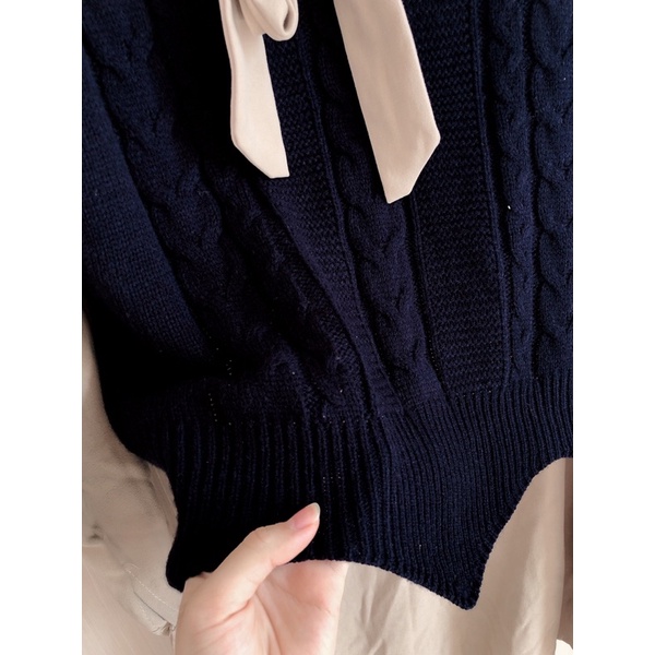 Pass váy nhung kèm gile len