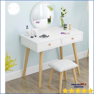 BÀN TRANG ĐIỂM CHÂN GỖ - 60X40CM