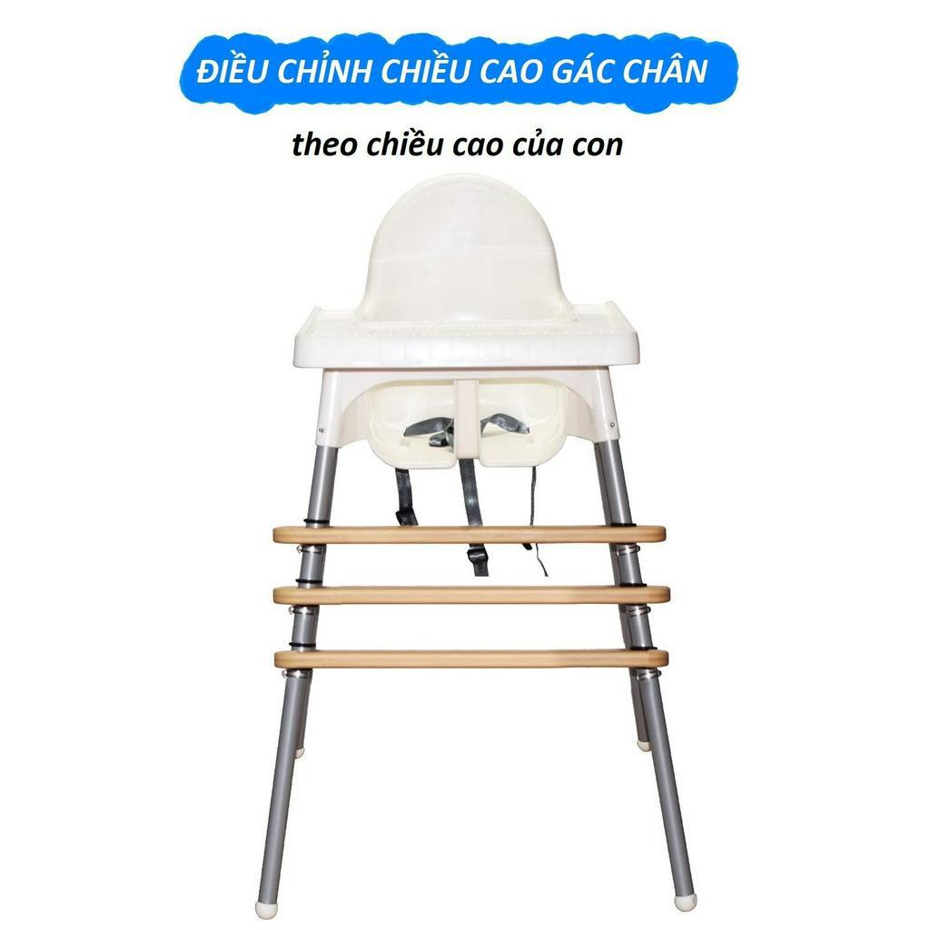 Gác chân ghế ăn dặm IKEA ANTILOP, BH... gỗ tự nhiên an toàn cho bé, mẫu mới nhất 2023