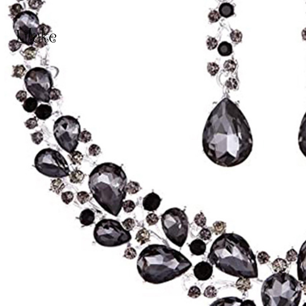 Bộ Vòng cổ + Đôi Khuyên Tai Thiết Kế Sang Trọng Phối Đá Nhân Tạo