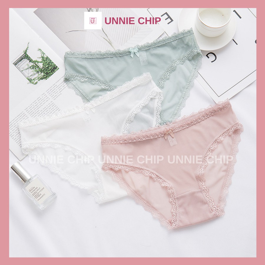 Quần lót ren mỏng gợi cảm sexy eo thấp thoáng khí vải cotton QL024 | BigBuy360 - bigbuy360.vn