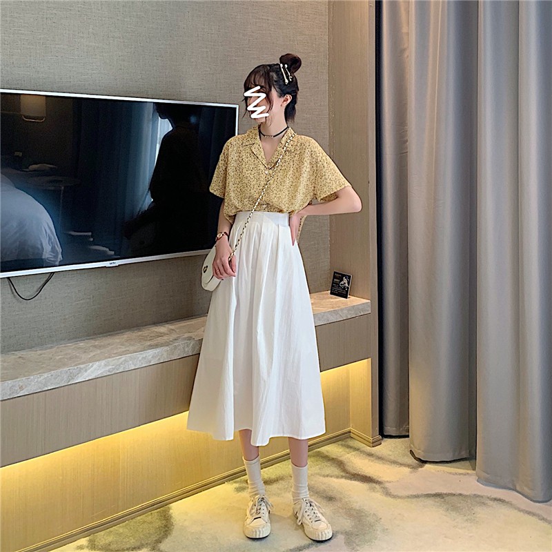 [Mã FADIRECT20 giảm 20K đơn 150K] Chân Váy Midi Chữ A Lưng Thun Cao Màu Trơn Hợp Thời Trang | BigBuy360 - bigbuy360.vn