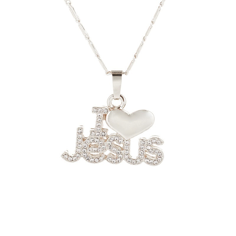 Vòng cổ Mặt Chữ I LOVE JESUS Thời Trang Dành Cho Nữ