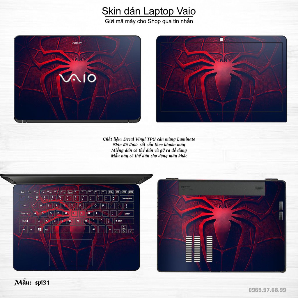 Skin dán Laptop Sony Vaio in hình người nhện Spiderman _nhiều mẫu 2 (inbox mã máy cho Shop)