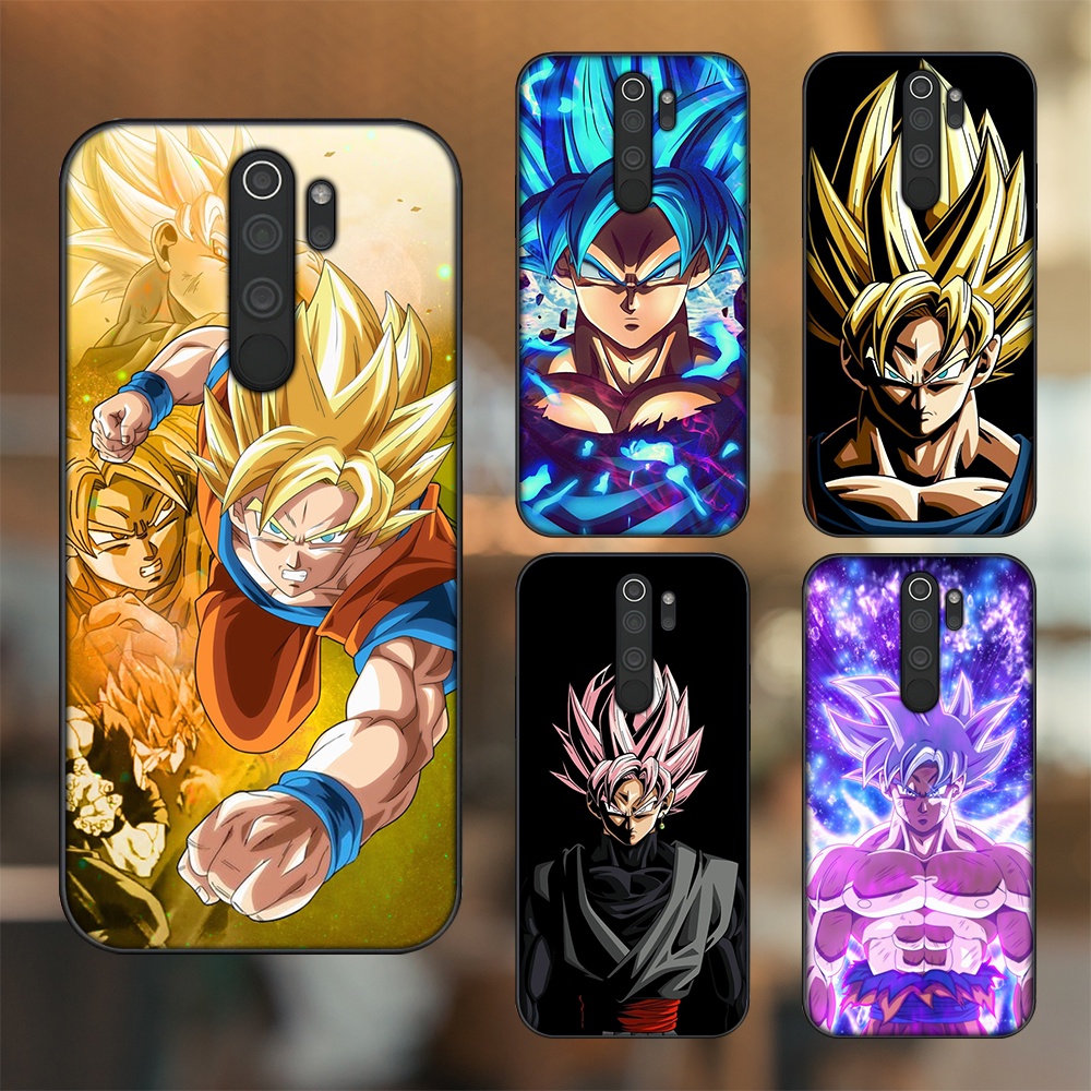 Ốp lưng Xiaomi Redmi Note 8 Pro viền đen in hình Goku Dragon Ball