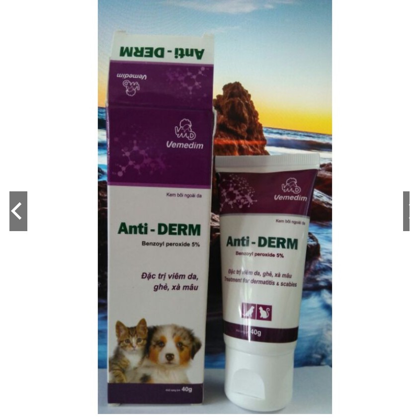 ANTI DERM. THUỐC BÔI TRỊ VIÊM DA, GHẺ, XÀ MÂU CHO CHÓ MÈO