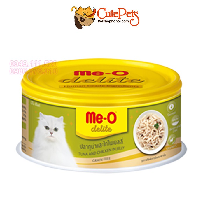 Xốt cho Mèo Me-O Delite Lon 80g Thức ăn ướt pate Mèo - Cutepets