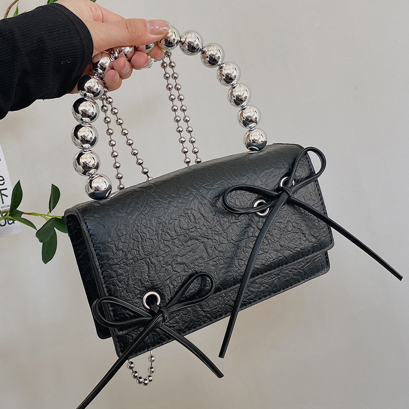 Túi IELGY đeo chéo tay cầm ngọc trai nhân tạo cao cấp cho nữ