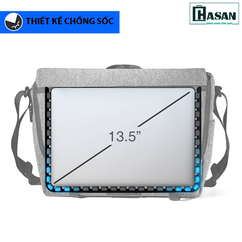 Túi đeo chéo chính hãng TOMTOC (USA) Casual Messenger Multi -Function - A47-C01 cho Macbook/Ultrabook 13-13.5 inch