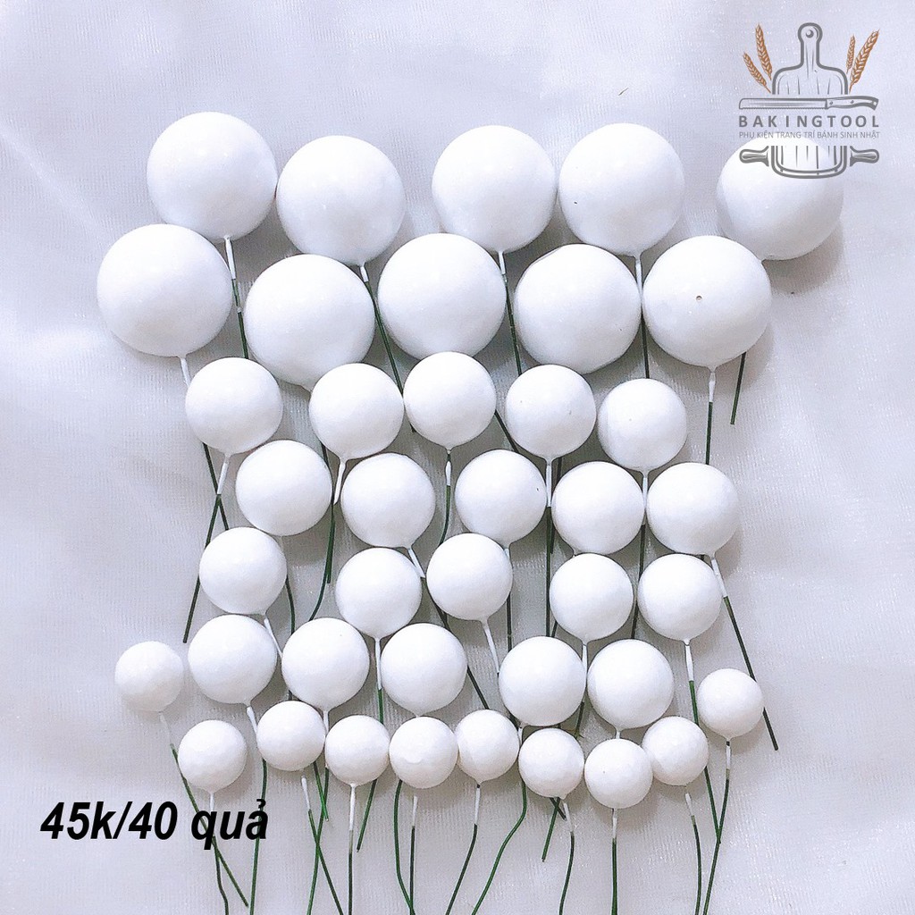 set bóng xốp 4 size màu vàng (40 bóng) (KHÔNG PHẢI PHAOS)