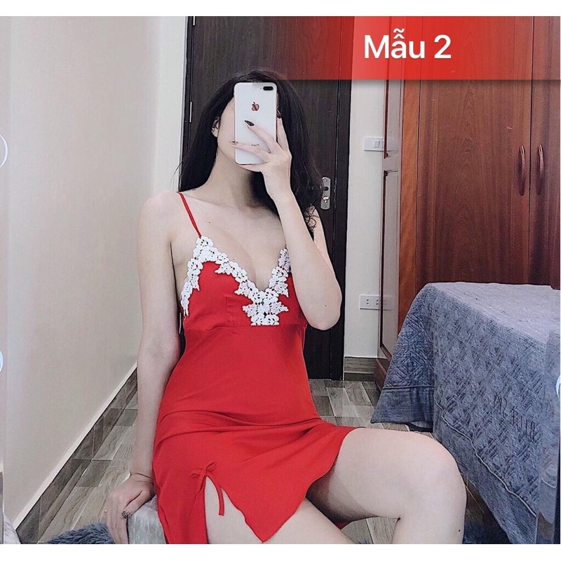 Váy Ngủ , Đầm ngủ lụa sexy (Kèm Mút Ngực) Dáng Siêu Xinh Bao Mát Bao Đẹp | BigBuy360 - bigbuy360.vn
