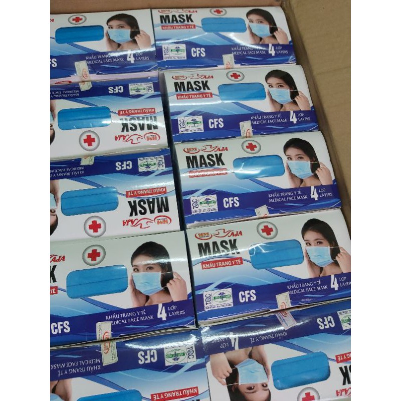 HỘP 50 KHẨU TRANG Y TẾ 4 LỚP MASK AJA