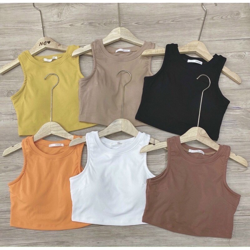 Áo thun 3 lổ croptop