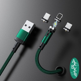 Cáp sạc nhanh 3a 540 độ cổng micro usb type c