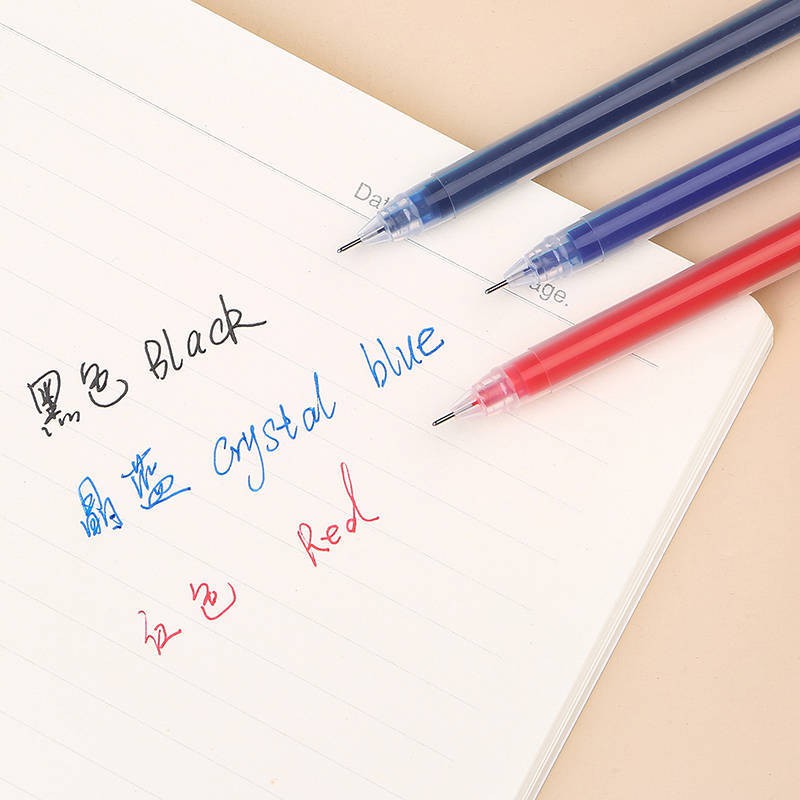 Bút gel đen basic 0.5mm - Bút bi gel có nắp đen, xanh, đỏ