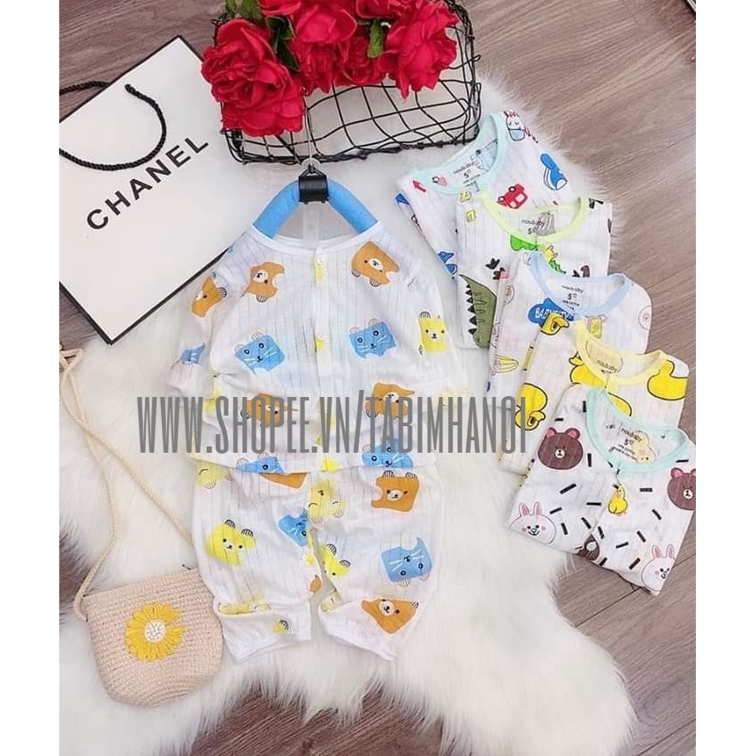 Đồ bộ quần áo dài tay cho bé cotton giấy QATE127 cho bé sơ sinh tới 14kg