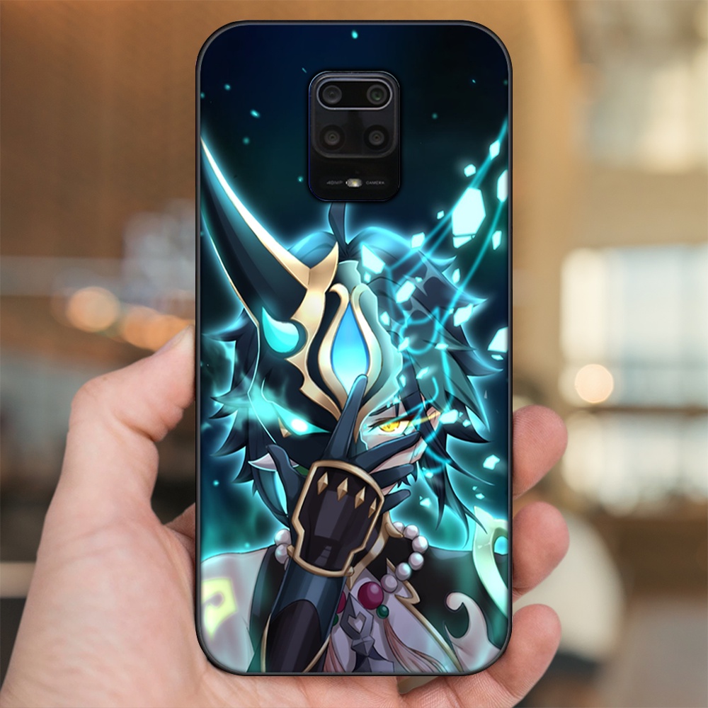 Ốp lưng Xiaomi Redmi Note 9s, Note 9 Pro viền đen in hình Xiao Genshin Impact