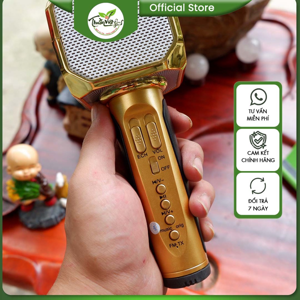 Mic Karaoke S10 khả năng thu âm tốt, độ vang dầy hát nhẹ nghe hay MI00001
