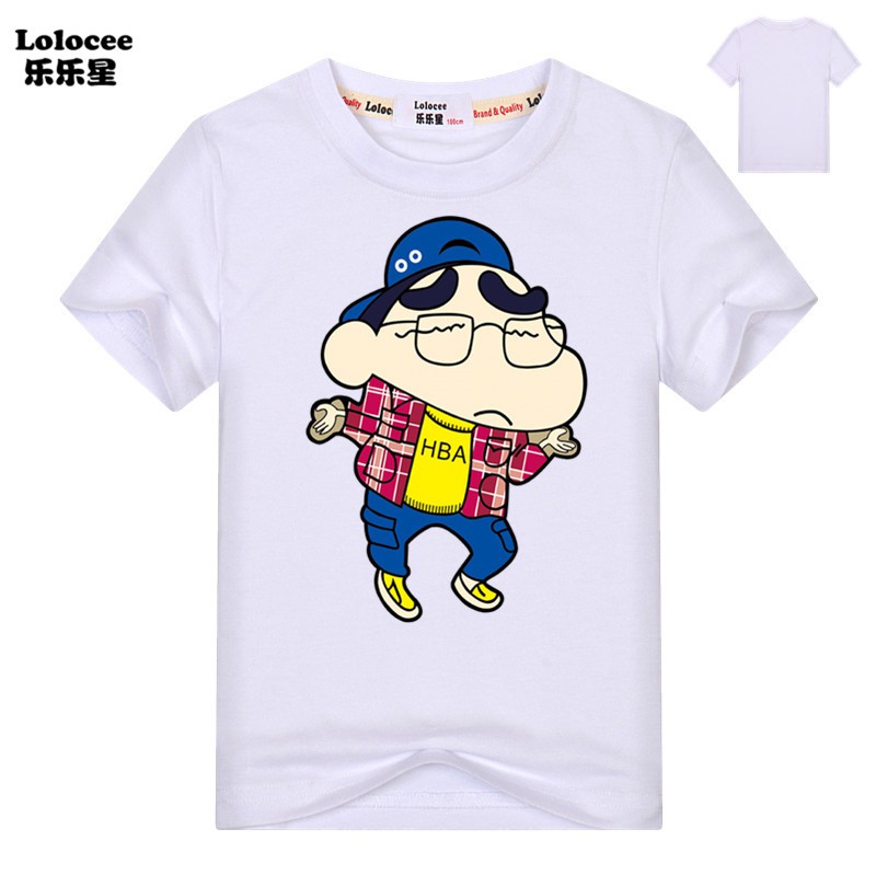 Áo Thun In Hình Shin Cậu Bé Bút Chì Bằng Cotton Dành Cho Mùa Hè