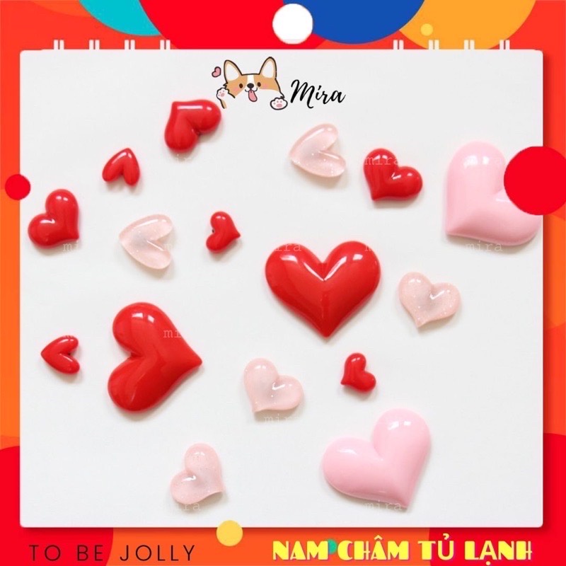 Nam Châm Tủ Lạnh 3D Tim nhỏ Love Mini Decor Bàn Học, Trang Trí Bàn Làm Việc, Đính Note, Quà Cho Bạn Gái MIRA-3D68023