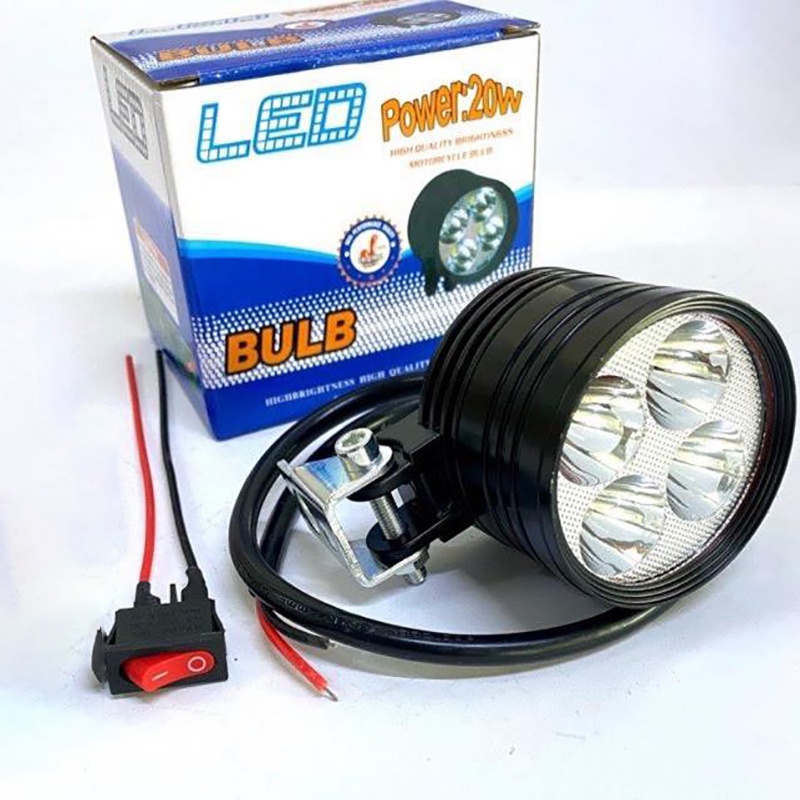 Đèn Led trợ sáng L4 ngắn 3 chế độ Tặng kèm công tắc on/off gắn xe máy