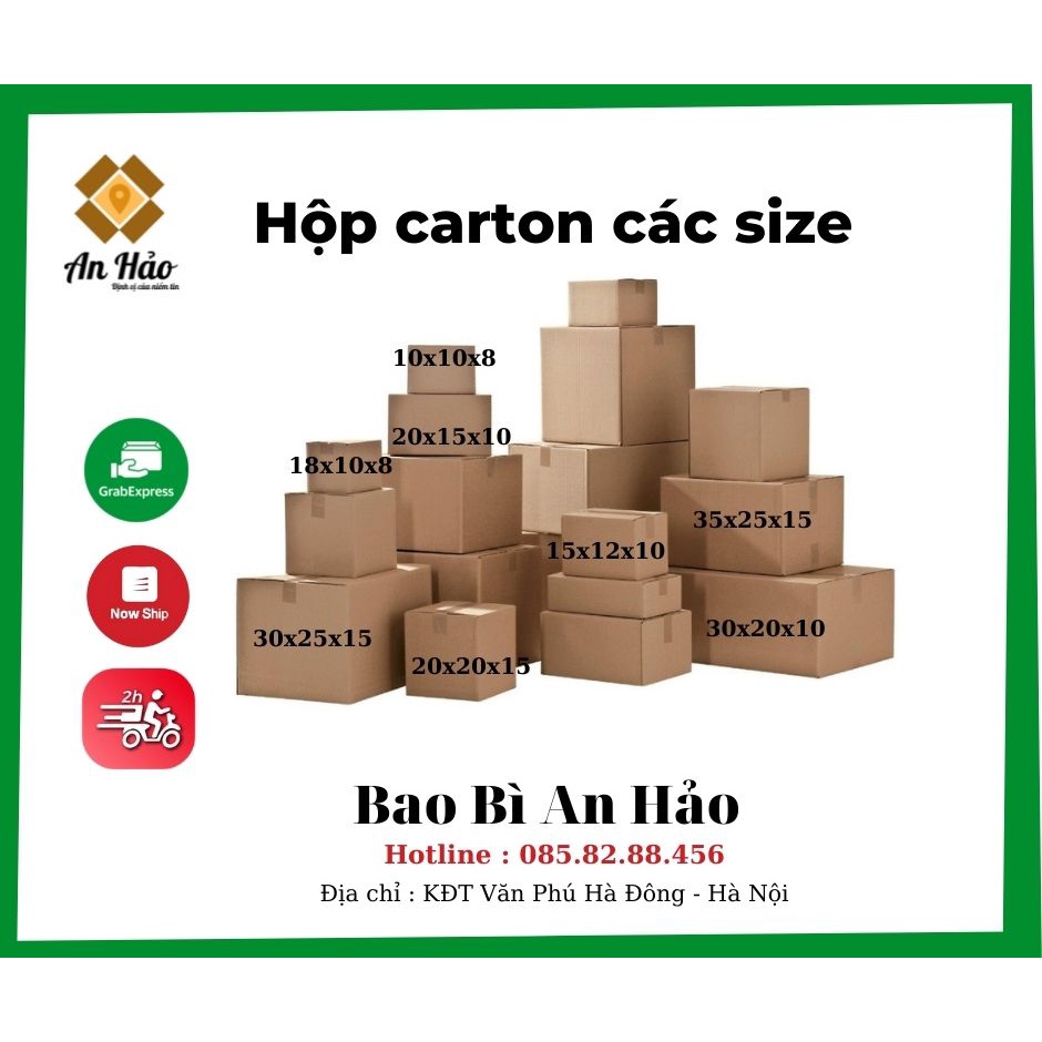 HỘP CARTON THÙNG GIẤY ĐÓNG HÀNG AN HẢO NHIỀU SIZE