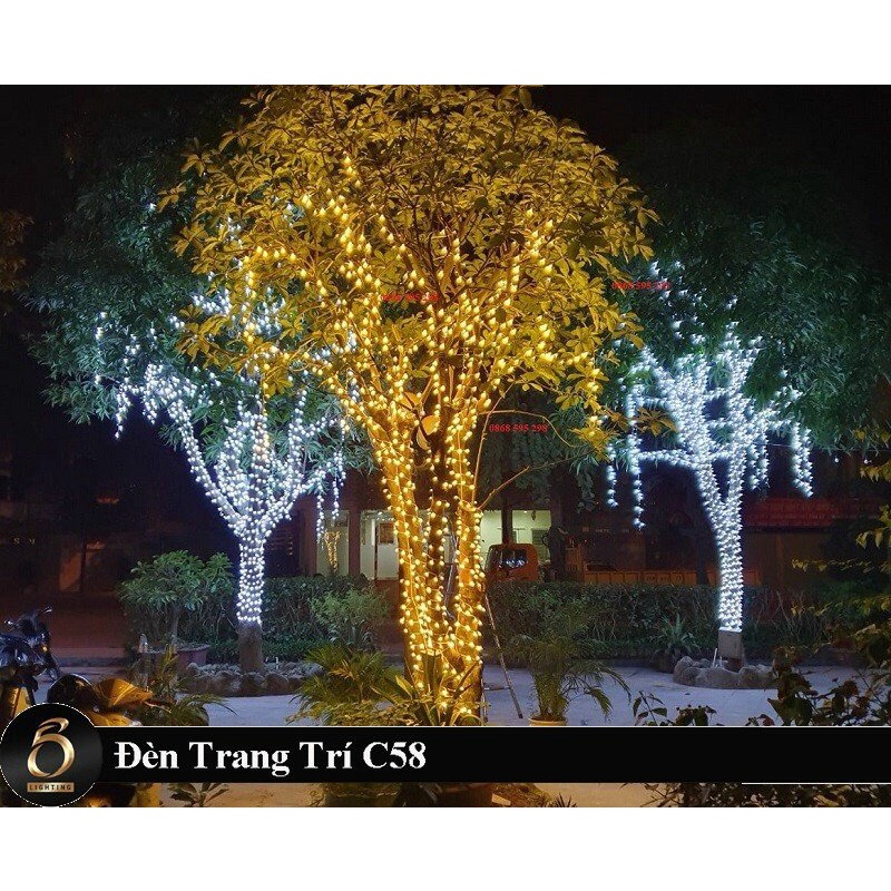 Dây led trang trí, đèn led nháy 220V, dây đèn treo ngoài trời trang trí nhà cửa cây cối sân vườn