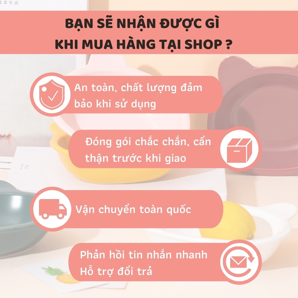 Bộ ăn dặm 3 món cho bé, thìa, bát, đĩa tập ăn Phương Đông chất liệu gốm sứ, nhựa PP và silicon an toàn cho bé PD056