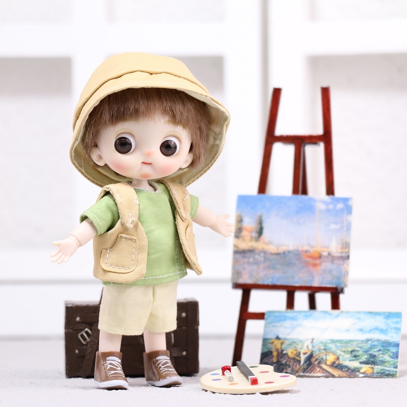 Búp Bê Bé Trai Kiểu Nhật Dễ Thương 14cm Tỉ Lệ 1/12 OB11