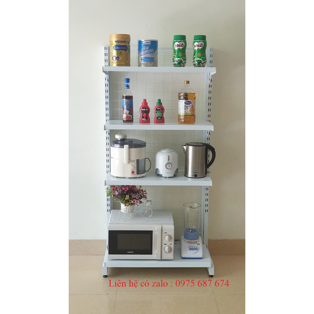 Kệ Để Đồ Đa Năng  Sơn trắng tĩnh điện 3 lớp an toàn, Giá để đồ nặng nhà bếp Dài 70cm, rộng 40cm, cao 150cm gồm 4 tầng