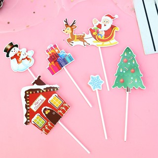 Set cắm noel trang trí bánh kem