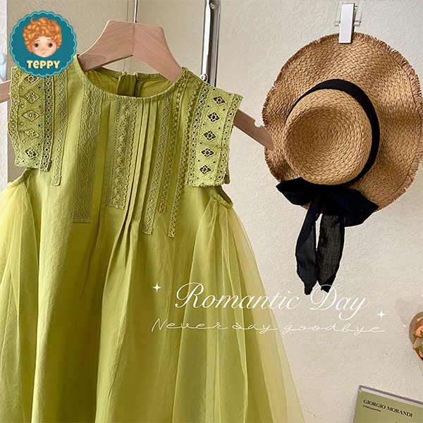 Đầm, Váy đi tiệc cho bé màu xanh cốm