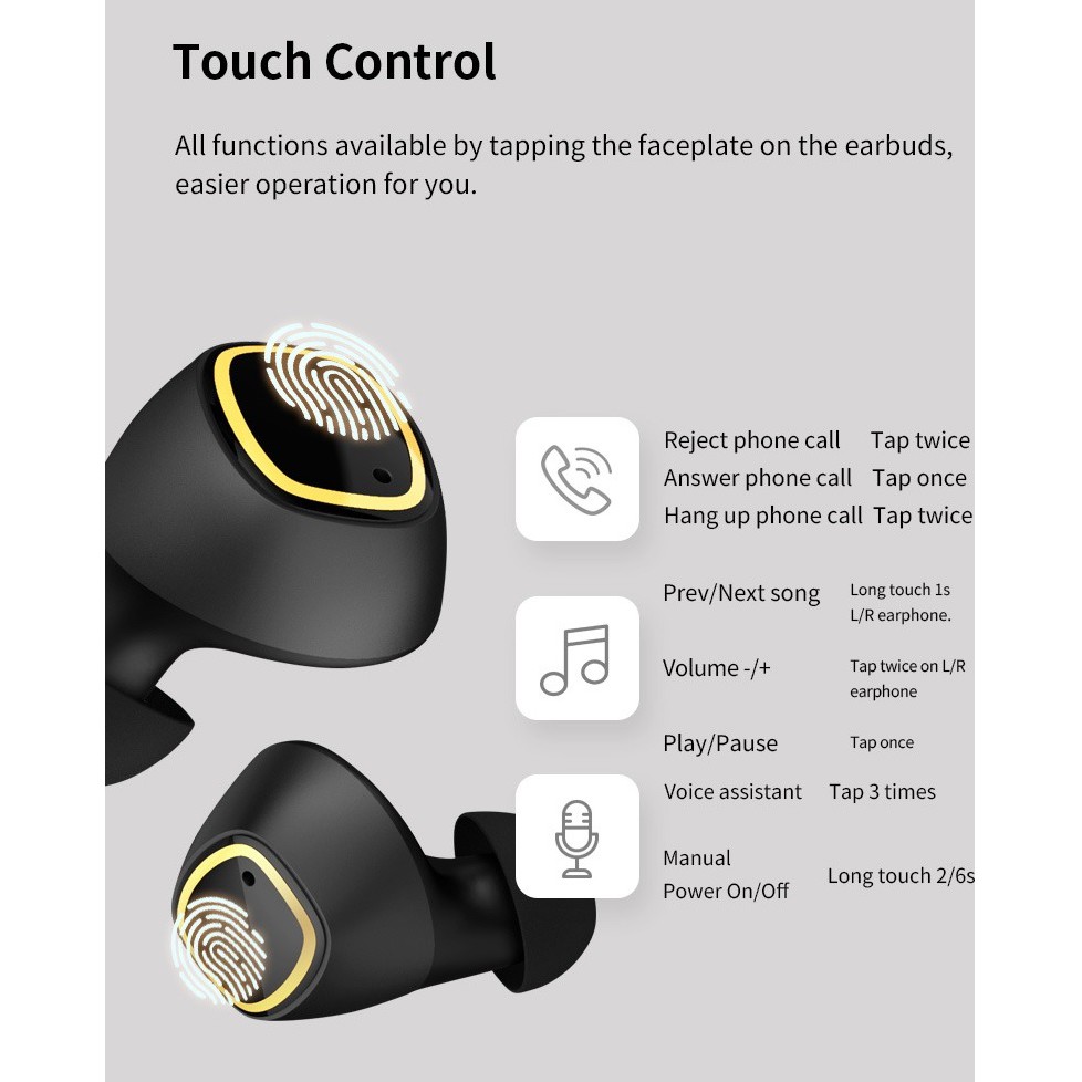 Tai nghe True Wireless Astrotec S80 Plus - Bluetooth 5.0, Loa 6mm Bio-Diaphragm Dynamic, Pin 25h - Hàng Chính Hãng