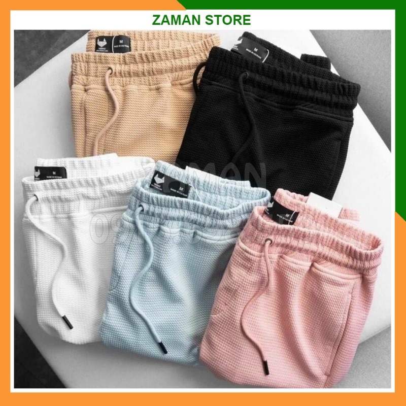 Quần short nam đùi mặc nhà thể thao cao cấp co dãn 4 chiều màu đen, trắng thời trang (44 - 80kg) | Zaman