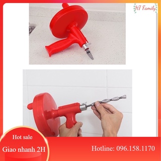 Thông tắc bể phốt, thông cống nghẹt giá rẻ, dụng cụ thông cống dây dài 5m hợp kim inox không gỉ, loại bỏ vật cản .